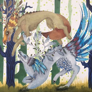 5X7 10 pack The Chase - Original Art fantasy notecards by Avery Multer