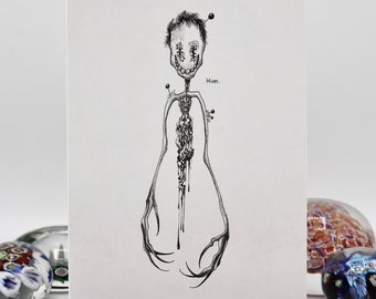 5X7 Macabre Halloween Notecards "Him" by Avery Multer