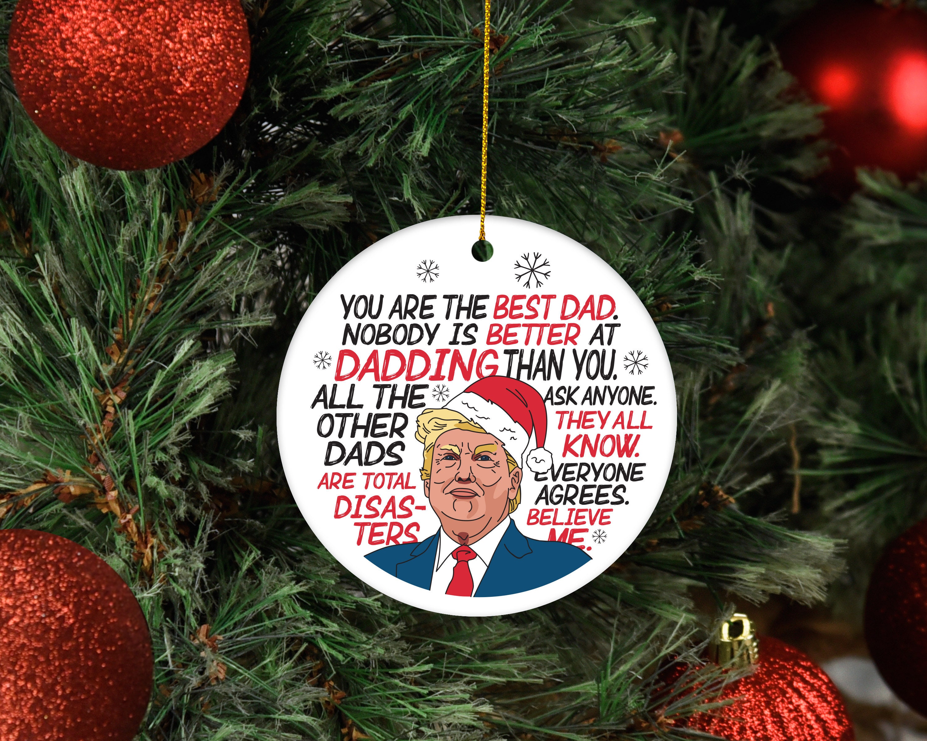 Trump Ornament, Trump Christmas, Dad Trump Ornament, Donald Trump Gift –  Cute But Rude