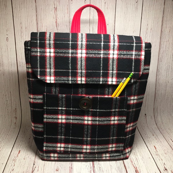Plaid Backpack Etsy