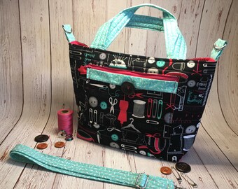 Simply Sew Away Purse Tote Bag with 8 pockets! Ready to Ship!