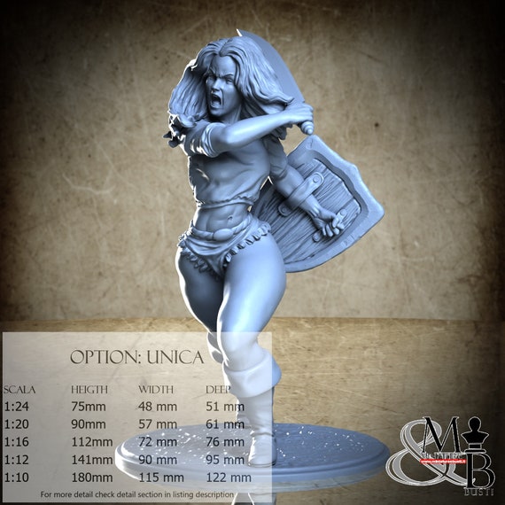 Taris the Warrior, January 2023, Claydemon, resin miniature to assemble and paint