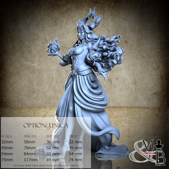 Fairy with Azure Hairs, Behind the Crimson Curtain, by Great Grimoire, miniature to assemble and paint, resin