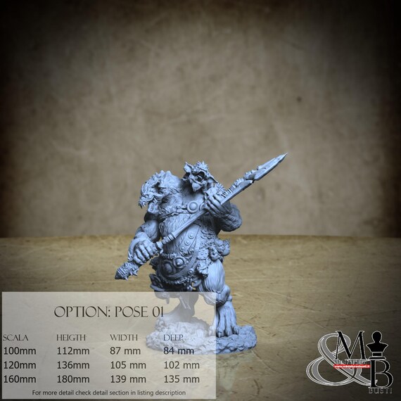 Gnoll Ettin - Resin Miniatures - DnD, RPG, Wargame and Display to Color - Howling Horde - Bite