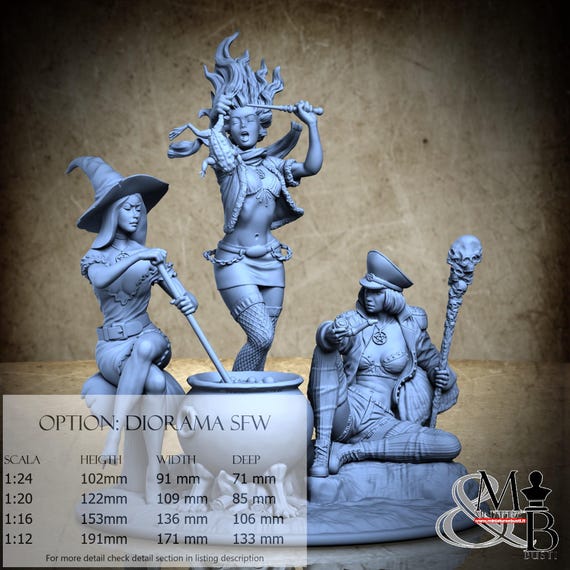 Witches Brew, Giugno 2024 (8 Stili), di Claydemon, miniatura da assemblare e colorare, resina