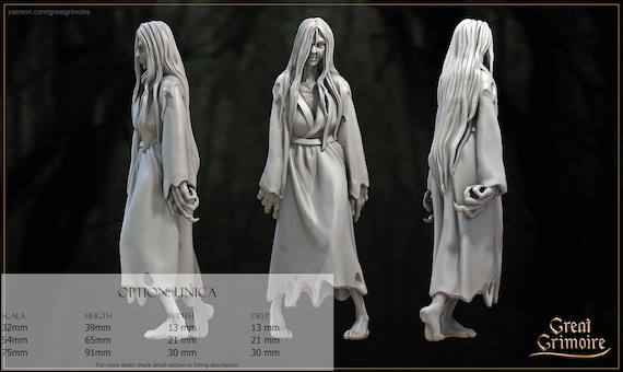 Sadako, the Reflection of the Curse - Resin miniatures - DnD, RPG, Wargame and coloring exhibition - Lost shrine of the damned