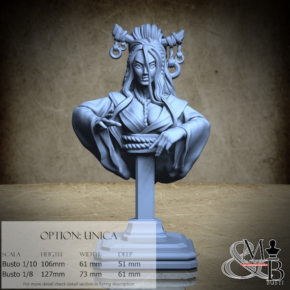 Miko Bust, Lost shrine of the damned, by Great Grimoire, miniature to assemble and color, resin