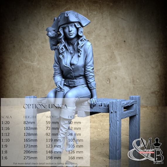 Captain Lyra, April 2024, by Kuton, miniature to assemble and paint, resin
