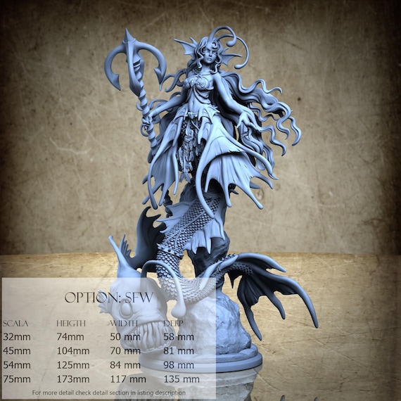Minun The Schikar (Mermaid Form), Water Nymph Envoys (Pack 2) (2 Styles), by Ronin Art Workshop, miniature to assemble and paint
