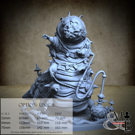 Caterpillar, Alice in nightmareland, by Great Grimoire, miniature to assemble and color, resin