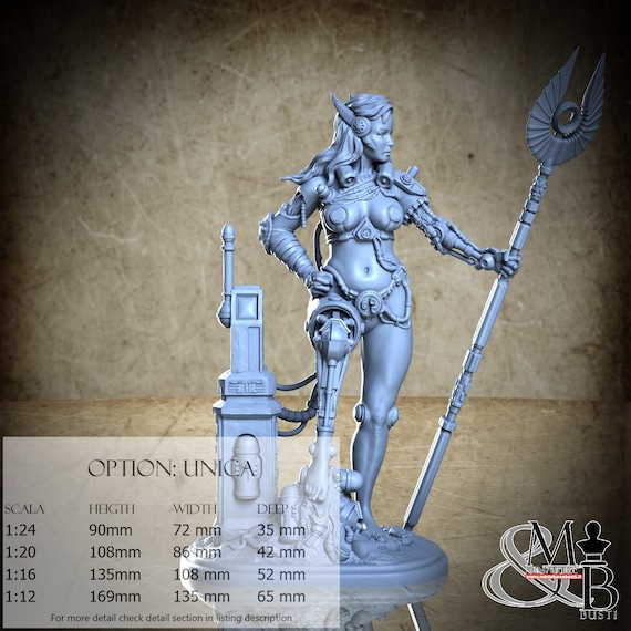 Cyber-Jen, September 2022, Claydemon, resin miniature to assemble and paint