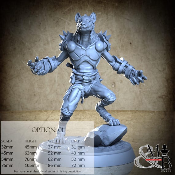 Werehyenas, Ethiopian Mythos (3 Stili), di Clay Cyanide Miniature, miniatura da assemblare e colorare, resina