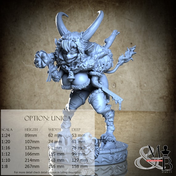 Krampus Girl, October 2023, Michel B. Rodriguez, resin miniature to assemble and paint