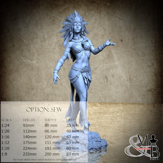 Aztec Godess, 2024-04 (2 Stili), di ca_3d_art, miniatura da assemblare e colorare, resina