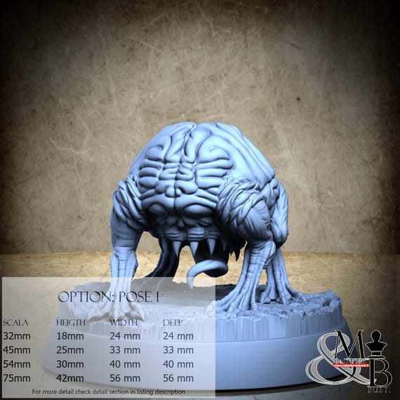 Intellect Devourer, Mind Flayers (3 Stili), di Clay Cyanide Miniature, miniatura da assemblare e colorare, resina