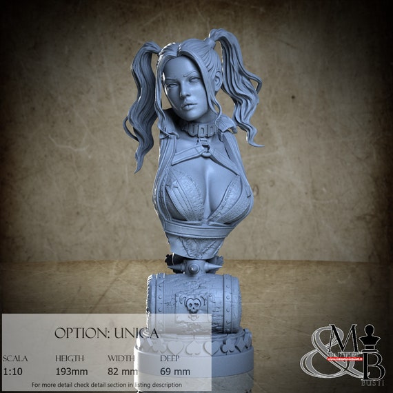 Psycotich Criminal Girl Bust, miniature to assemble and color, in resin