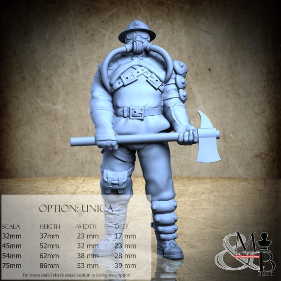Frederick Fireforge, City 451, by Great Grimoire, miniature to assemble and paint, resin