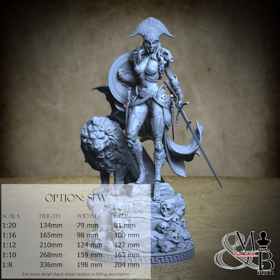 Lady Ares - Resin Statue - DnD, RPG, Wargame and Display to Color -