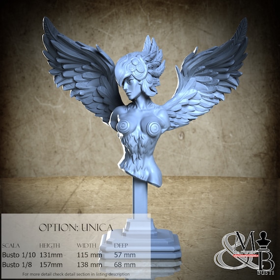 Avian Princess Bust, Curse of the celestial children, Great Grimoire, miniature to assemble and color, in resin