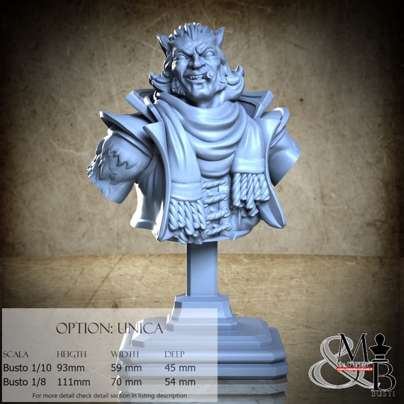 Mr. Cat Bust, Behind the Crimson Curtain, Great Grimoire, miniature to assemble and color, in resin