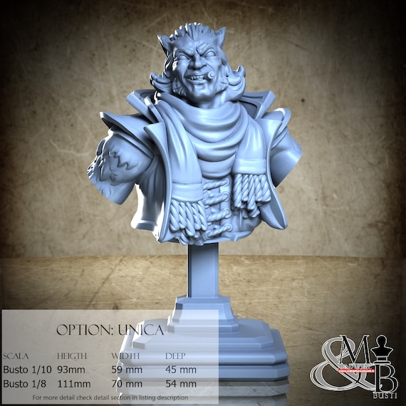 Mr. Cat Bust, Behind the Crimson Curtain, Great Grimoire, miniature to assemble and color, in resin