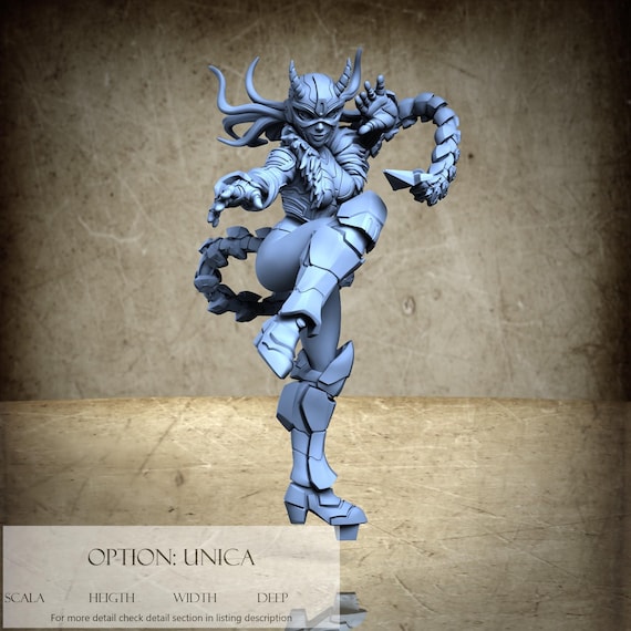 CyberLuchador La Diabla, Las Cyberluchas! (Los Maldosos), by Ronin Art Workshop, miniature to assemble and color, resin