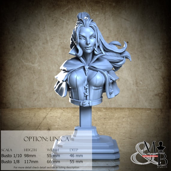 Laura The Treasure Hunter Bust, Horrors of the underground, Great Grimoire, miniature to assemble and color, in resin