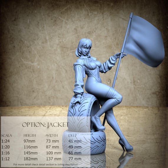 Racing Girl - 3D-Printed Resin Miniature | July 2025 Collection