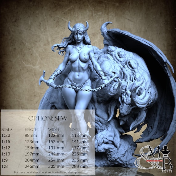 Demon Queen, 2024-08 (4 Stili), di ca_3d_art, miniatura da assemblare e colorare, resina