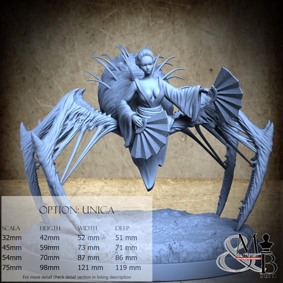 Jorogumo, The Gate of Ashura, by Clay Cyanide Miniature, miniature to assemble and paint, resin