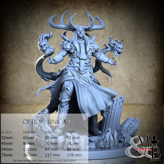 Lucifer, Princes of Hell, Clay Cyanide Miniature, miniature to assemble and color, in resin