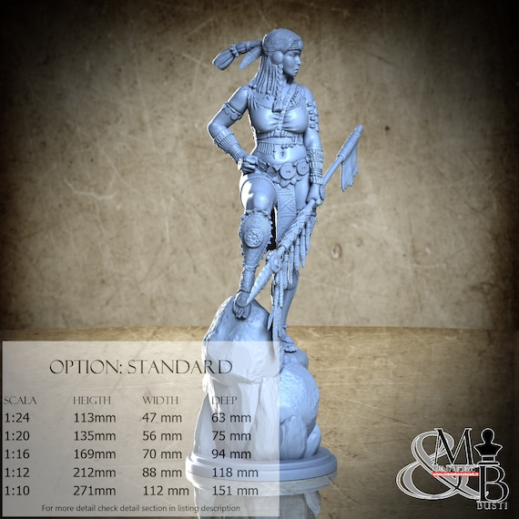 Yona the bison huntress, Settembre 2022, Claydemon, miniatura da assemblare e colorare, in resina