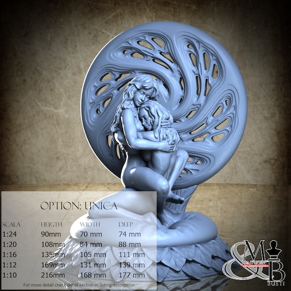 The Lovers, February 2023, Claydemon, resin miniature to assemble and color