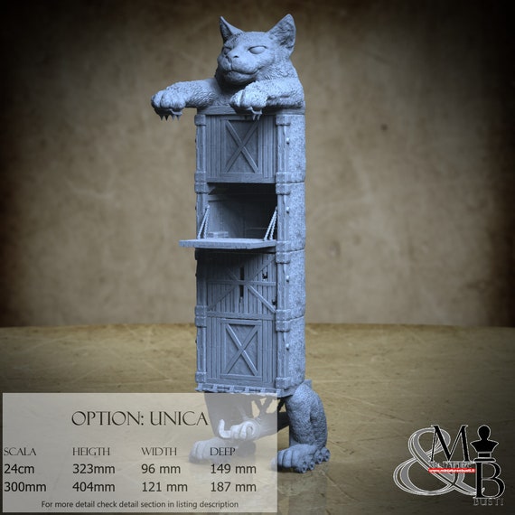 Long Cat Siege Tower, Kingdom of Felinaria, by Clay Cyanide Miniature, miniature to assemble and color, resin