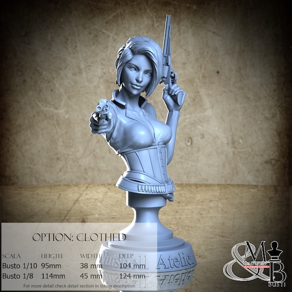 Gunslinger 02 Bust, July 2023 (4 Styles), by Nutshell Atelier, miniature to assemble and paint, resin