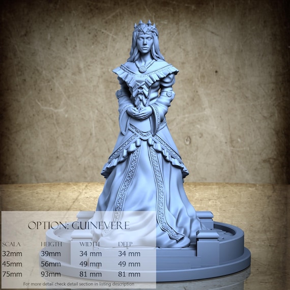 Guinevre - Resin Miniatures - DnD, RPG, Wargame, and Display to Color - The Legend of King Arthur