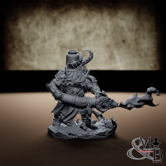 Steelbreaker Clan Firespitter resin miniature to assemble and color, role-playing games, DnD, RPG, GDR, Archvillain Games