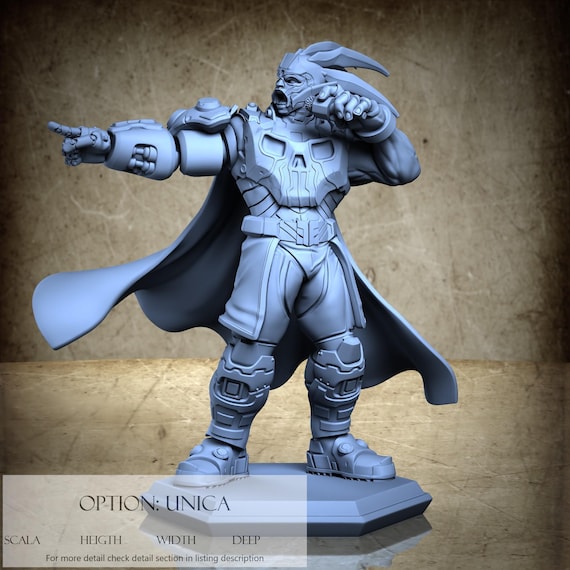 CyberLuchador El Mostro, Las Cyberluchas! (Los Maldosos), by Ronin Art Workshop, miniature to assemble and color, resin