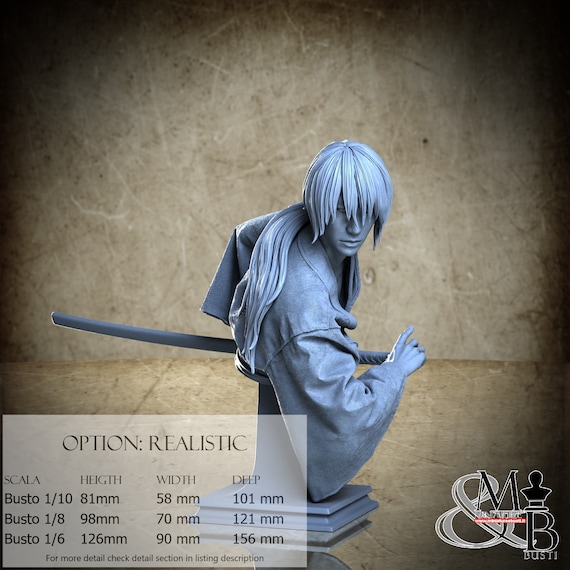 Kenshin Bust, Settembre 2023, Kuton, miniatura da assemblare e colorare, in resina