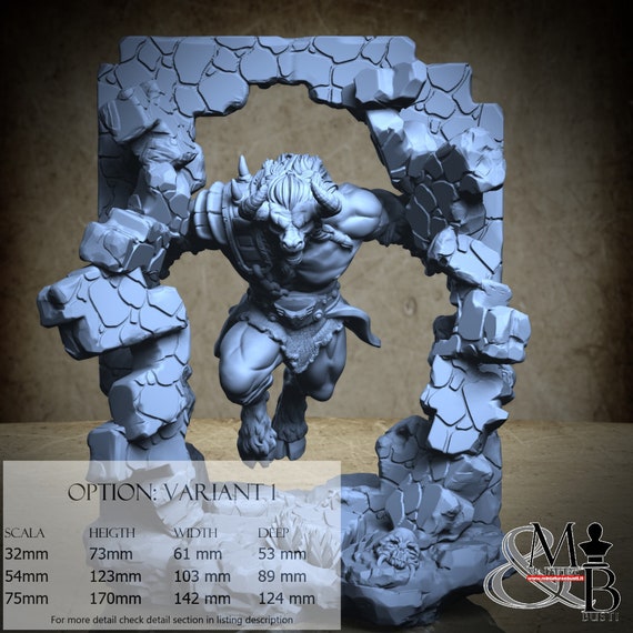 Minotaur, Greek Myth Monster and Legends (2 Styles), by Clay Cyanide Miniatures, miniature to assemble and paint, resin