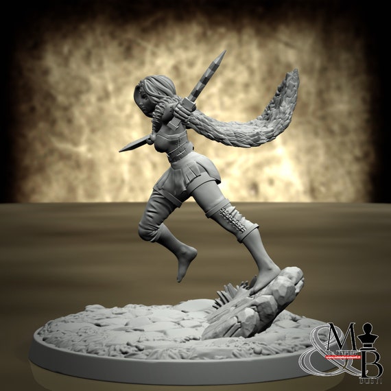 Forest Princess, Fantasy Kingdom, by Clay Cyanide Miniature, miniature to assemble and color, resin