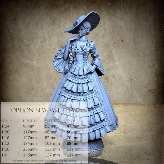 Rococo Dress Girl - 3D-Printed Resin Miniature | July 2025 Collection