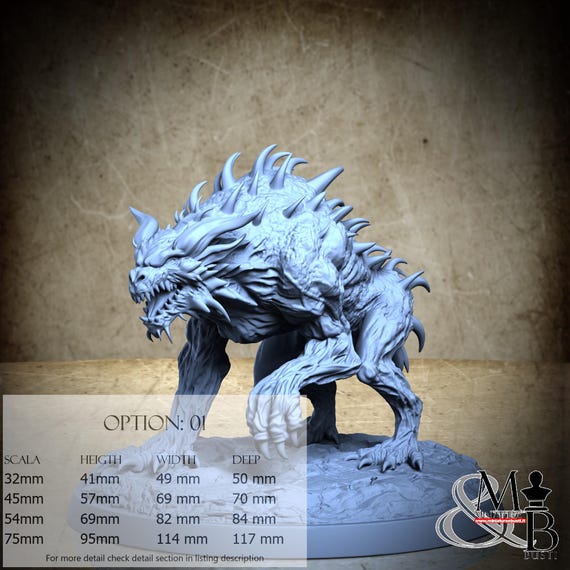 Infernal Bloodfangs, Wrath of Chernobog (3 Stili), di Clay Cyanide Miniature, miniatura da assemblare e colorare, resina