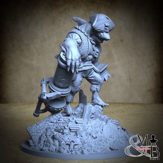 Captain Inchan - Miniature in resina - DnD, RPG, Wargame ed esposizione da colorare - Pirate Sharks