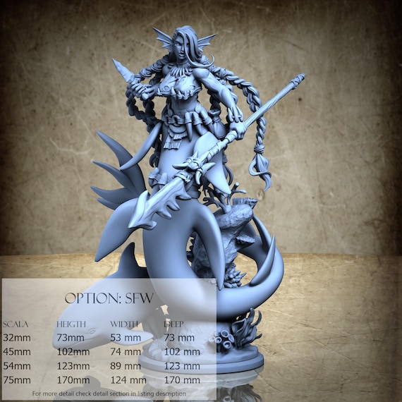 Dahana The Hunter (Mermaid Form), Water Nymph Envoys (Pack 2) (2 Stili), di Ronin Art Workshop, miniatura da assemblare e colorare