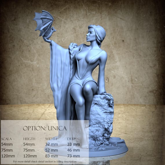 Alvara - Resin Miniatures - DnD, RPG, Wargame, and Display to Color - Gothic Pinup