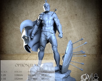 Leonidas - Resin Statue - DnD, RPG, Wargame, and Display Coloring Pages - 2023-06