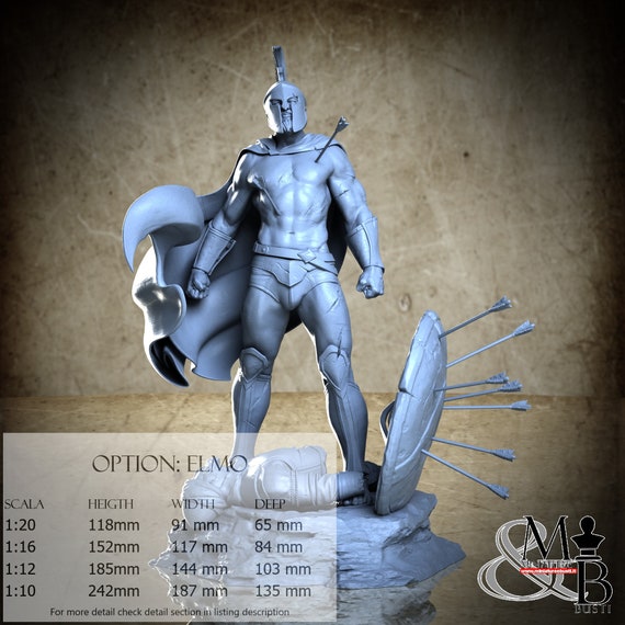 Leonidas, Giugno 2023, ca_3d_art, miniatura da assemblare e colorare, in resina