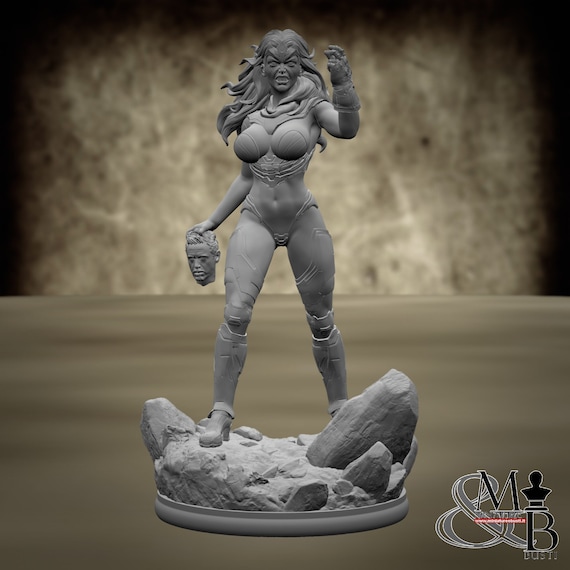 Lady Thanos (FANART, GARAGE KIT), Resin statue various stairs to assemble and paint, garage kit