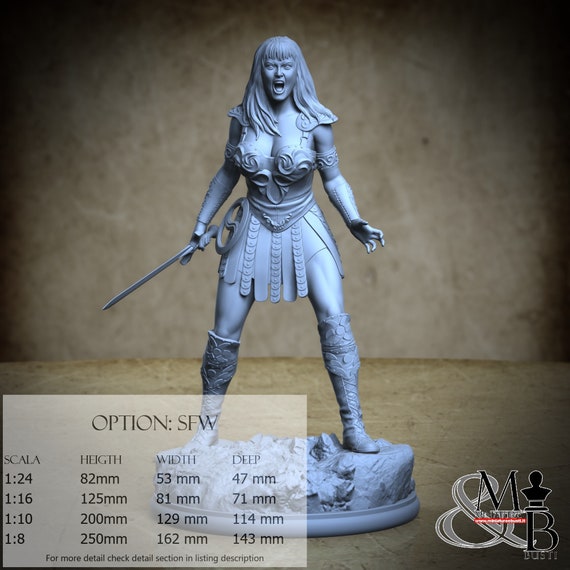 Greek warrior princess, miniature to assemble and color, in resin